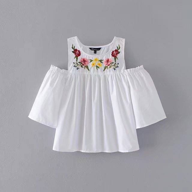 BM70306 Stylish Embroidered Top White
