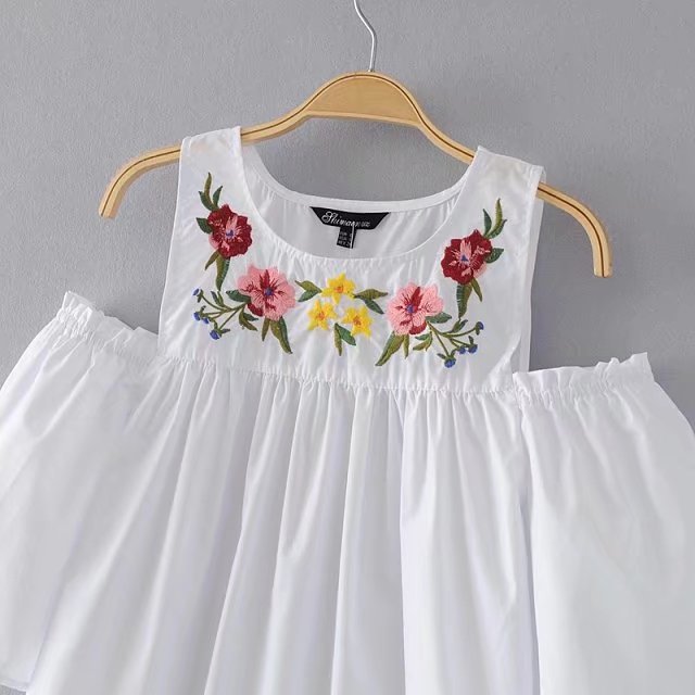 BM70306 Stylish Embroidered Top White