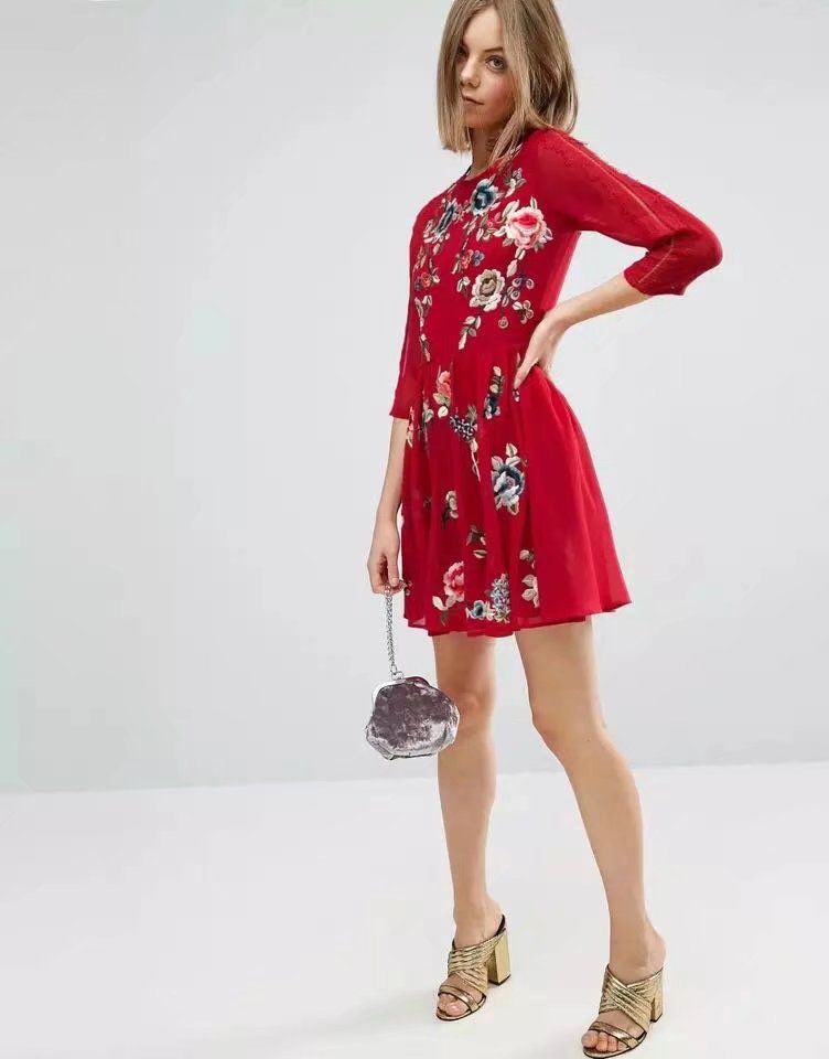 BM70315 Europe Fashion Dress Red 