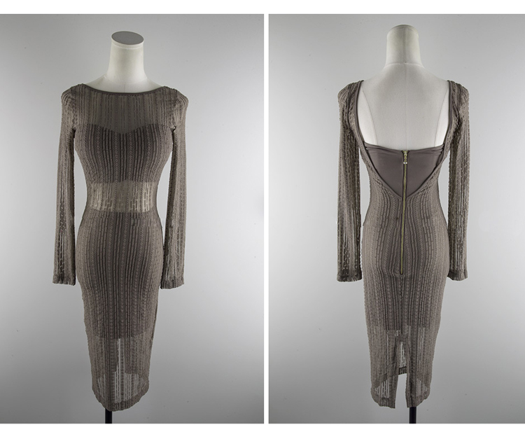 BM70327 Korea Sexy Dress Brown