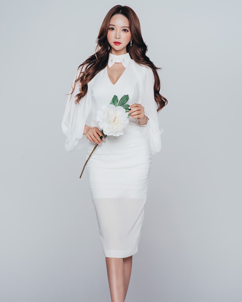 BM70332 Korea Fashion Dress White