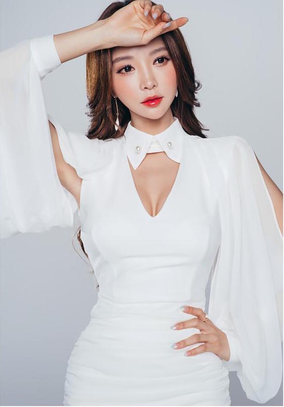 BM70332 Korea Fashion Dress White