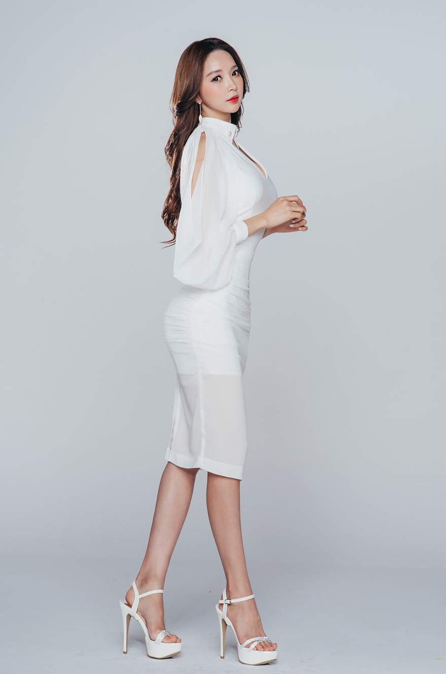 BM70332 Korea Fashion Dress White