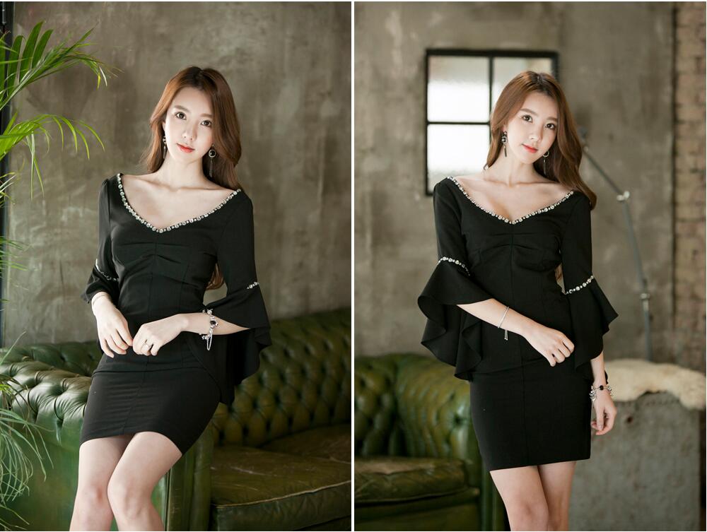 BM70340 Korea Fashion Dress Black