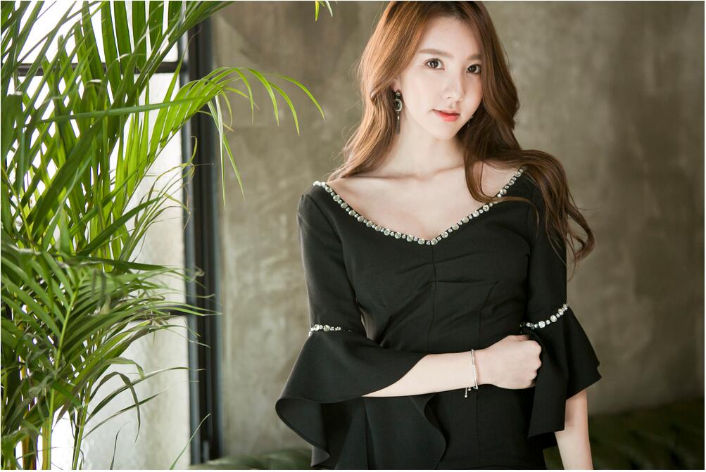 BM70340 Korea Fashion Dress Black