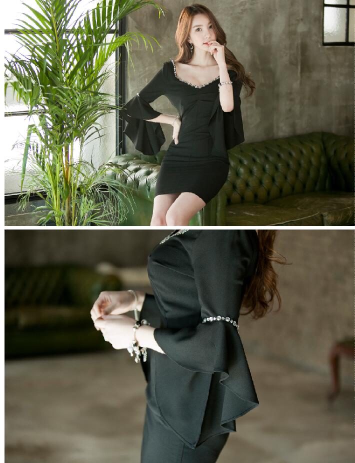 BM70340 Korea Fashion Dress Black