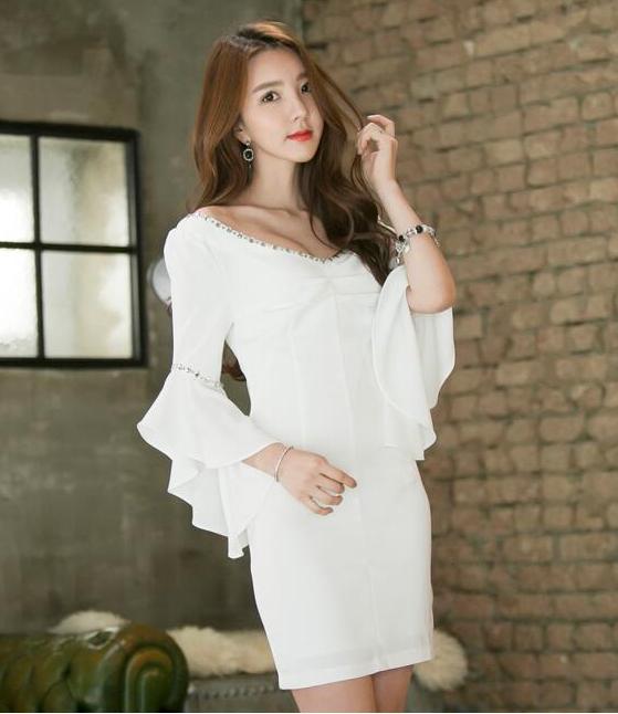 BM70340 Korea Fashion Dress White
