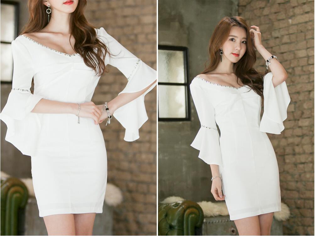 BM70340 Korea Fashion Dress White
