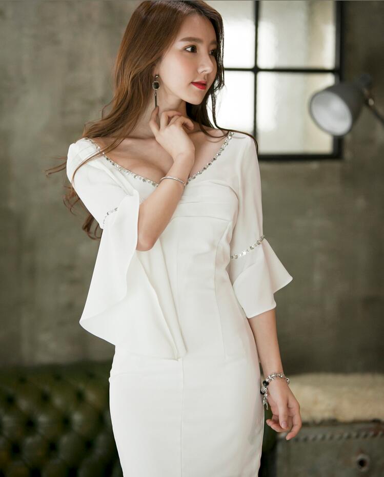 BM70340 Korea Fashion Dress White