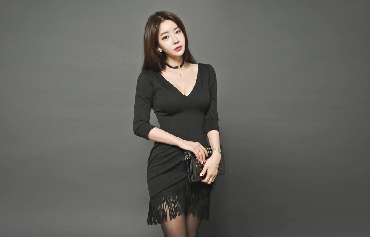 BM70341 Sexy Fashion Dress Black