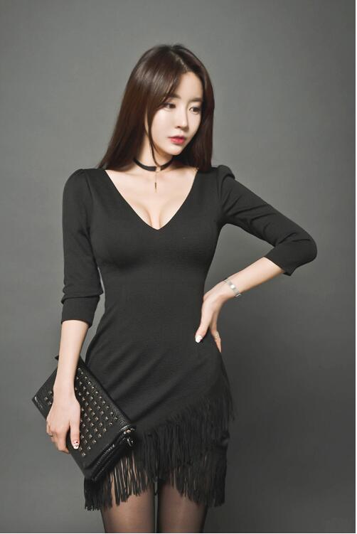 BM70341 Sexy Fashion Dress Black