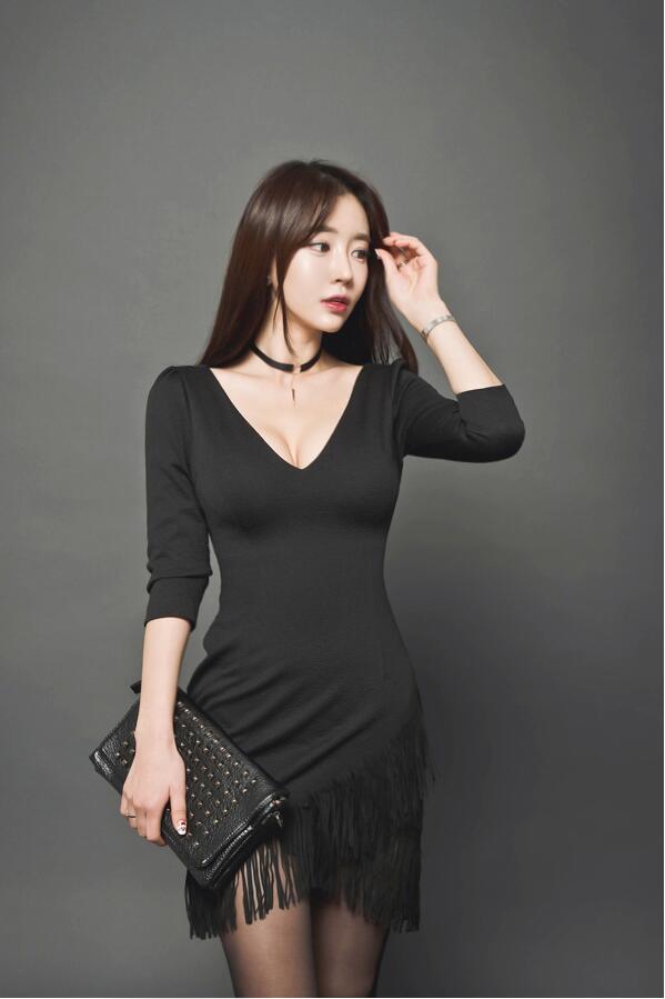 BM70341 Sexy Fashion Dress Black
