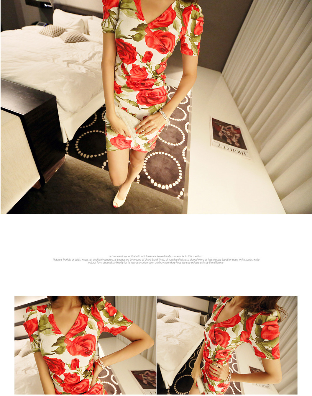 BM70342 Fashion Floral Dress As Picture