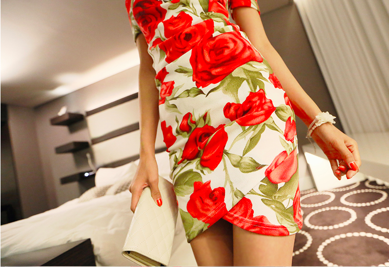 BM70342 Fashion Floral Dress As Picture