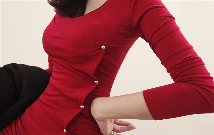 BM70345 Korea Stylish Dress Red