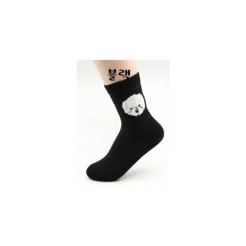 SJNJ068BA - Crew Socks (Dog Black)