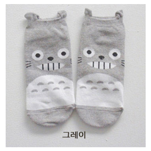 SJNJ069BA - Ankle Socks (Totoro Grey)
