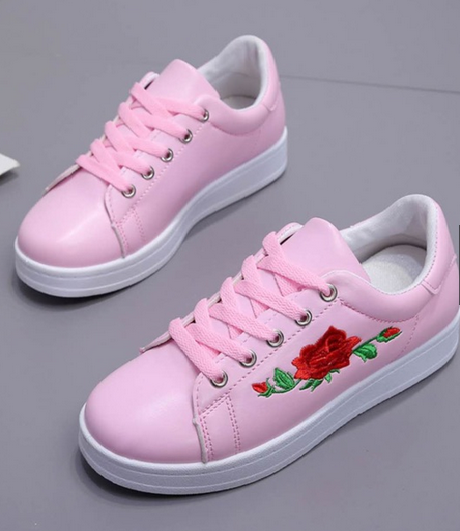 YK012 FLOWERS SNEAKERS (ROSE)