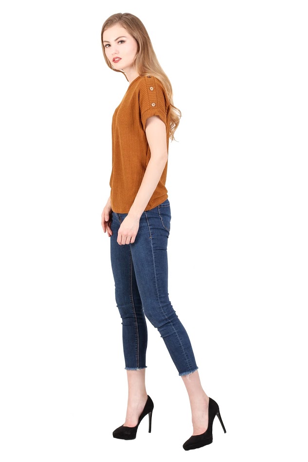QA-343 Ladies Knit Top Mustard