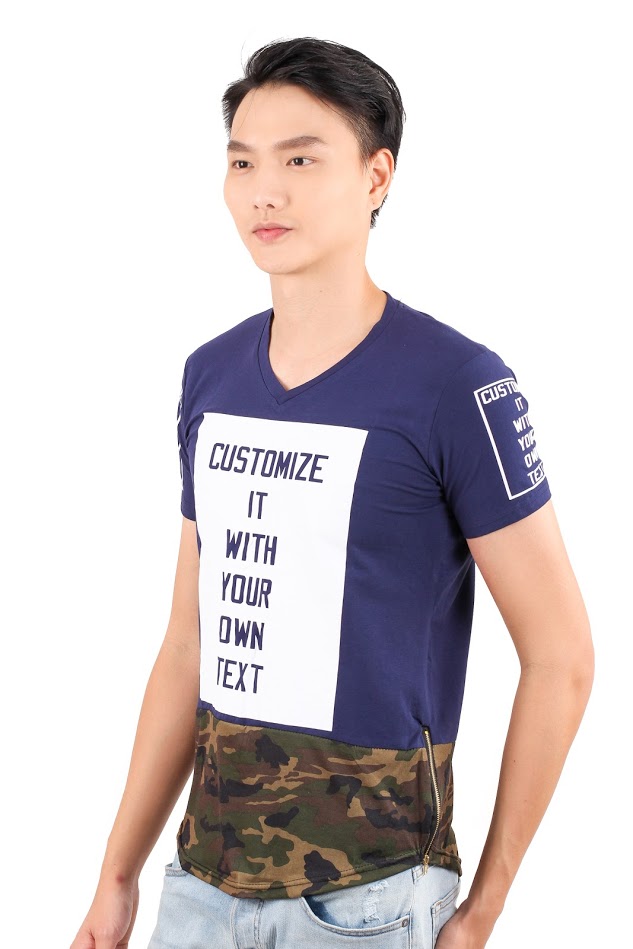 QA-348 Men Short Sleeves Shirt Blue
