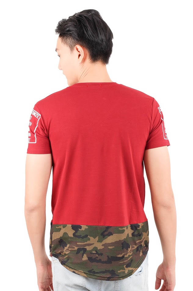 QA-348 Men Short Sleeves Shirt Red