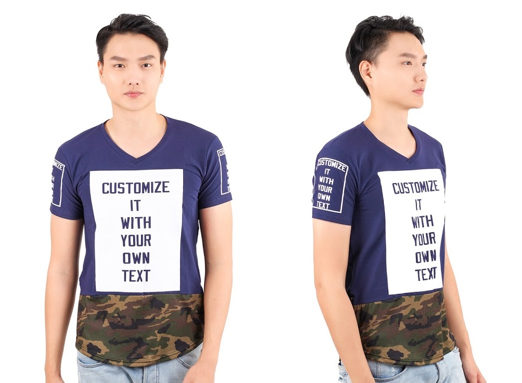 QA-348 Men Short Sleeves Shirt Blue