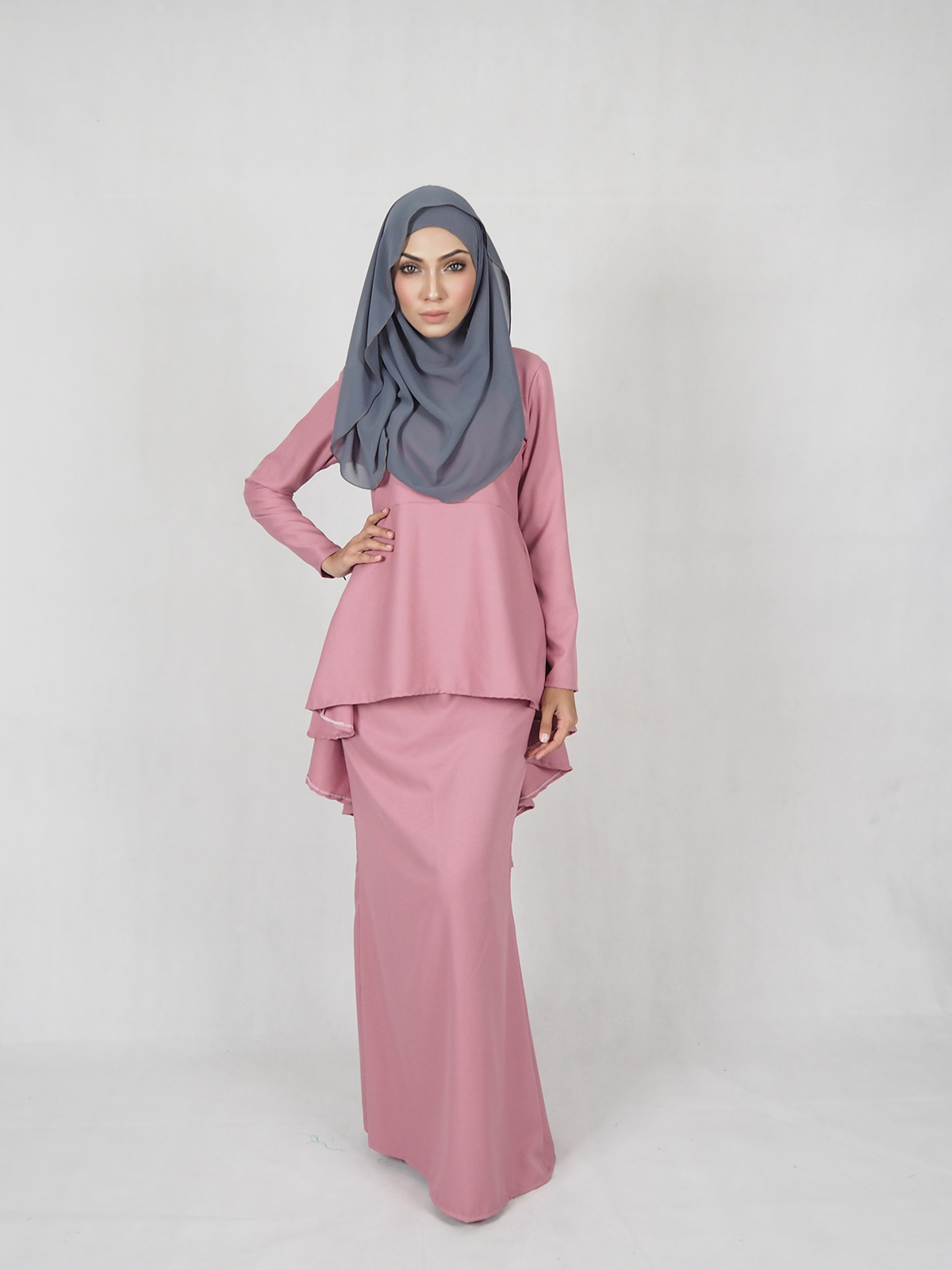 SW4839 Fashion Baju Kurung Dusty Pink
