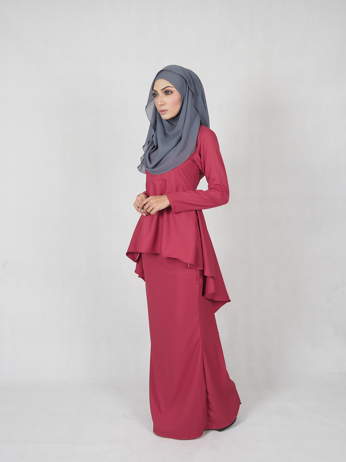 SW4839 Fashion Baju Kurung Maroon
