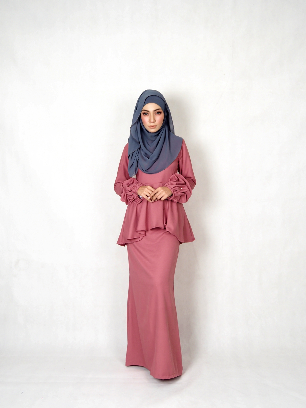 SW4840 Baju Kurung (Plus Size) Dusty Pink