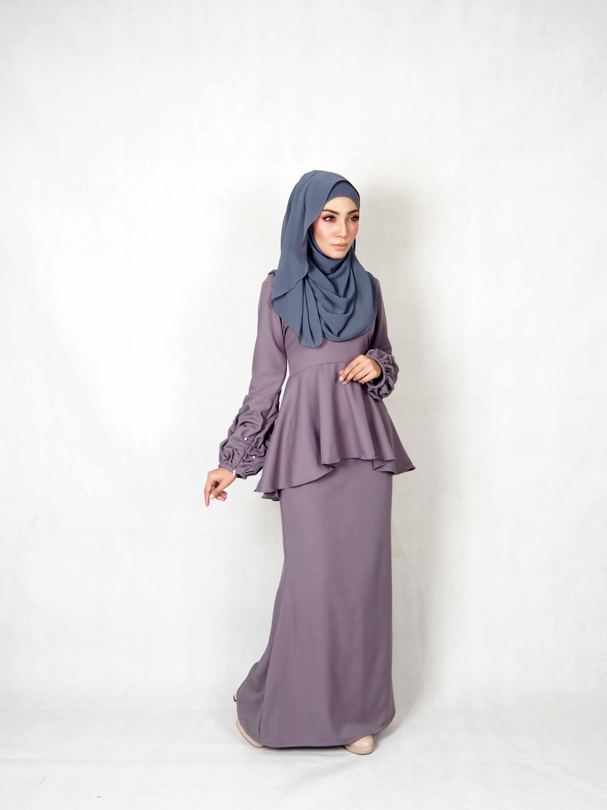 SW4840 Baju Kurung (Plus Size) Grey