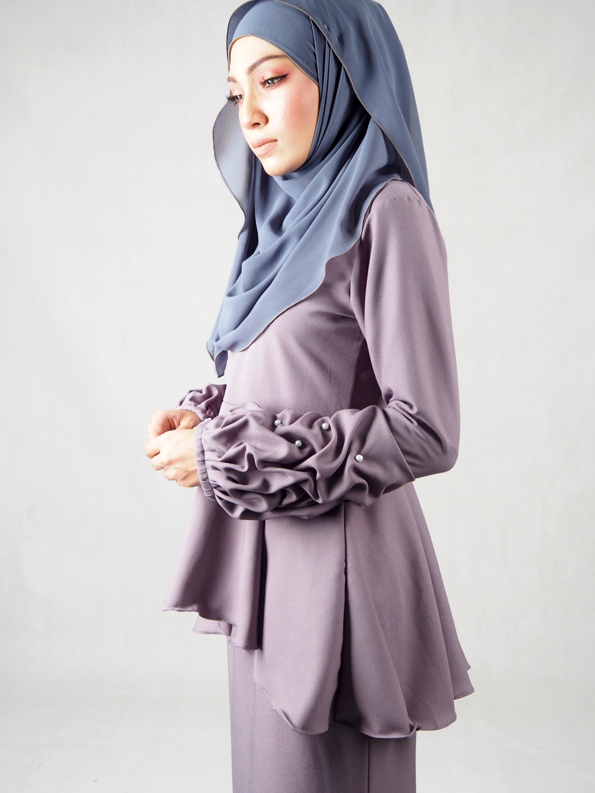 SW4840 Baju Kurung (Plus Size) Grey
