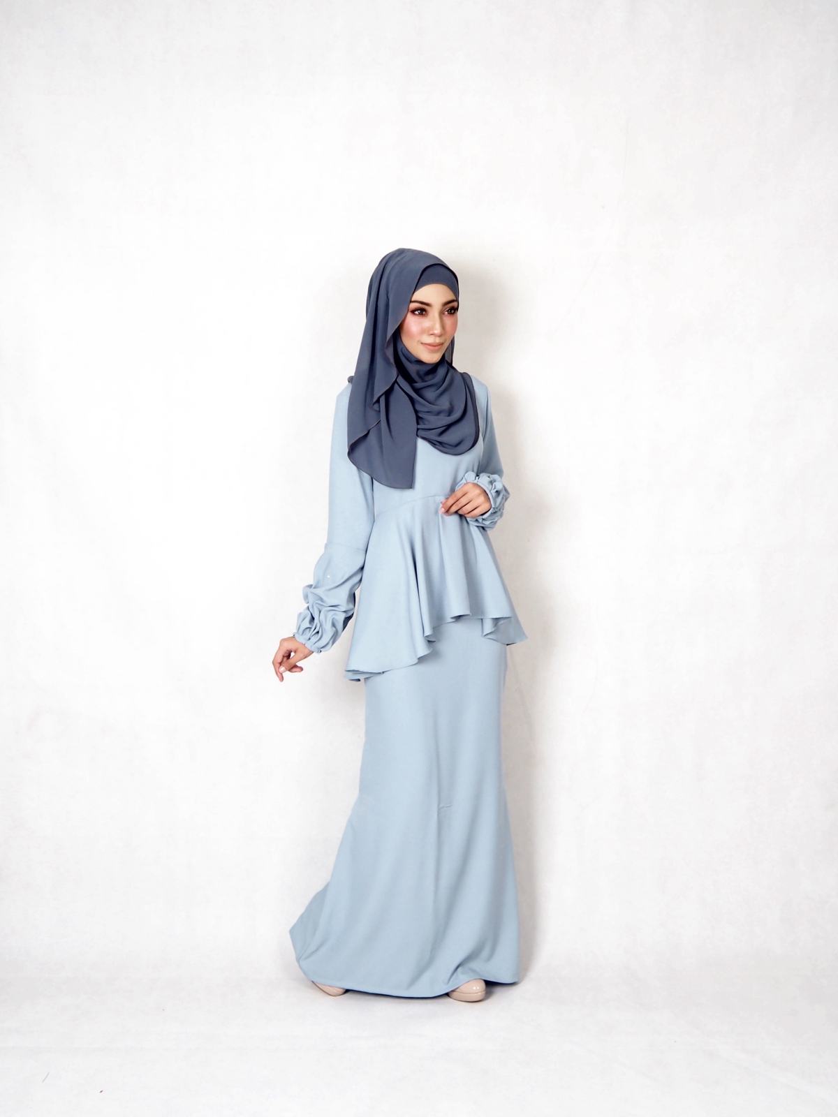 SW4840 Baju Kurung (Plus Size) Light Blue