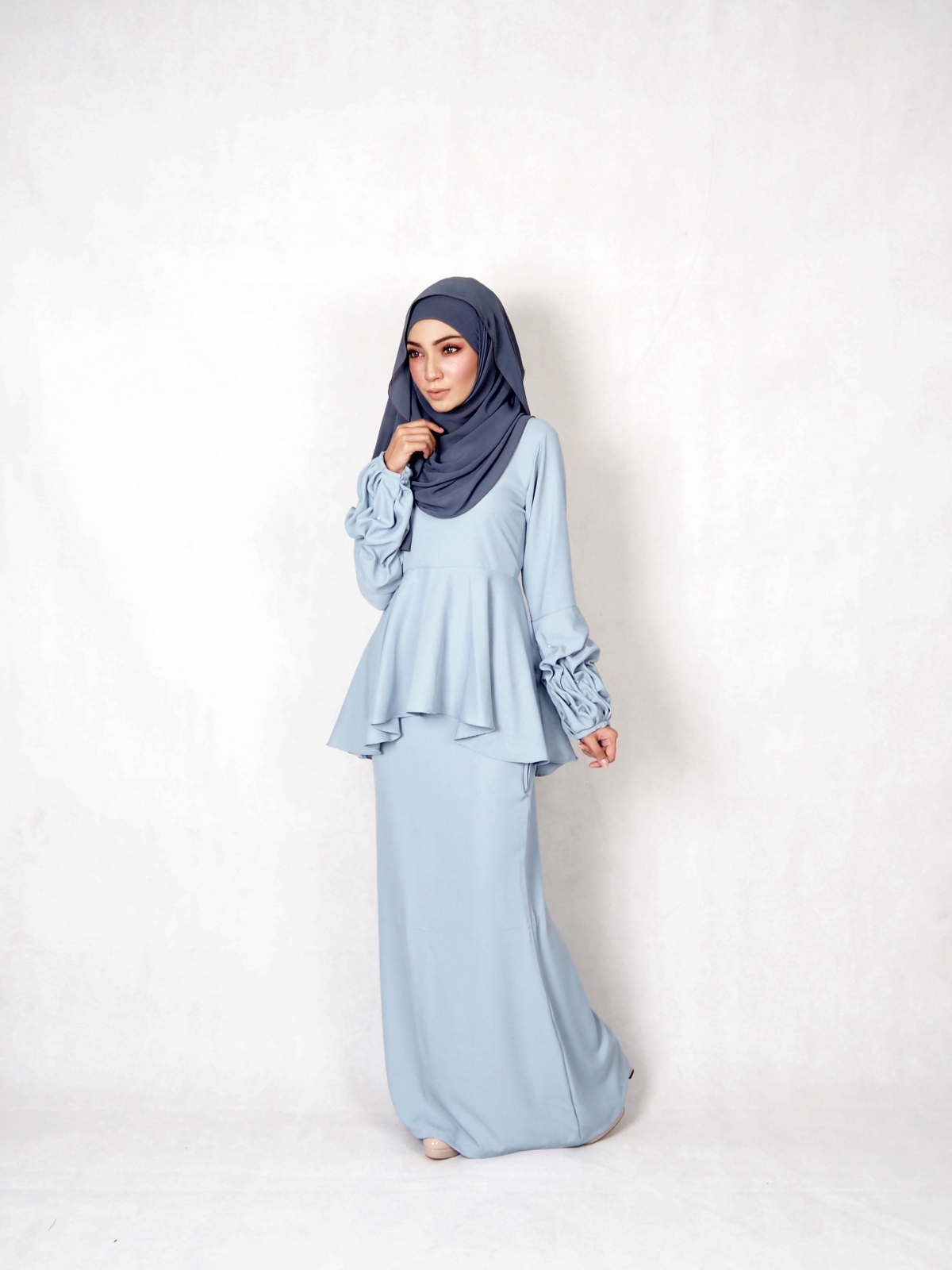 SW4840 Baju Kurung (Plus Size) Light Blue