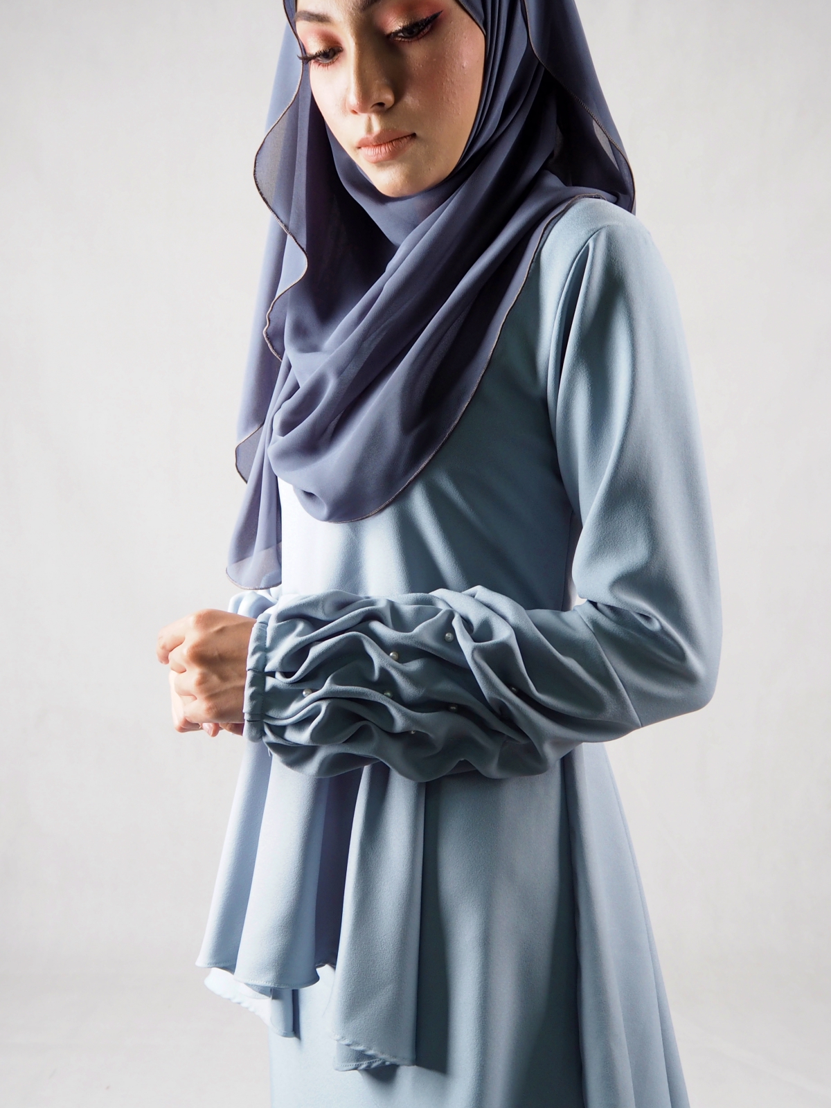 SW4840 Baju Kurung (Plus Size) Light Blue