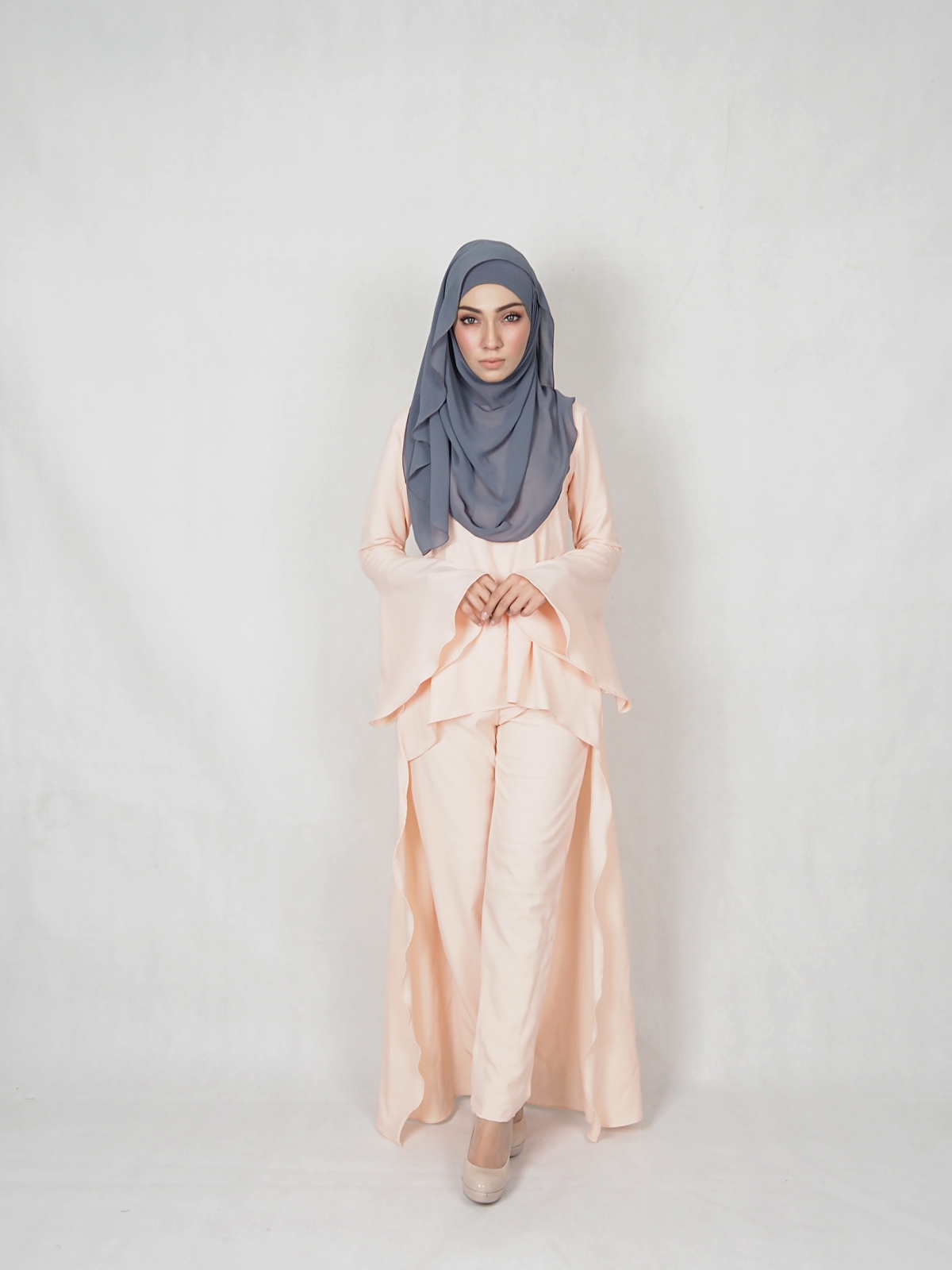 SW4845 Blouse & Pant (Plus Size) Peach