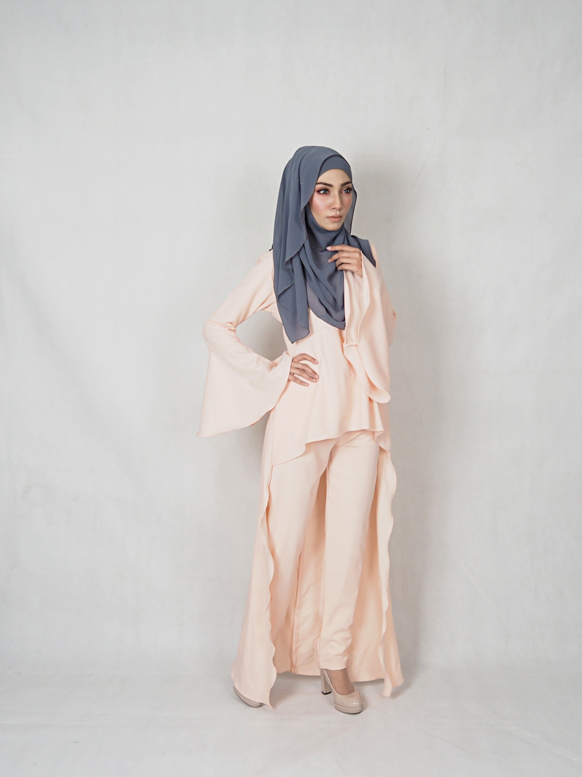 SW4845 Blouse & Pant (Plus Size) Peach