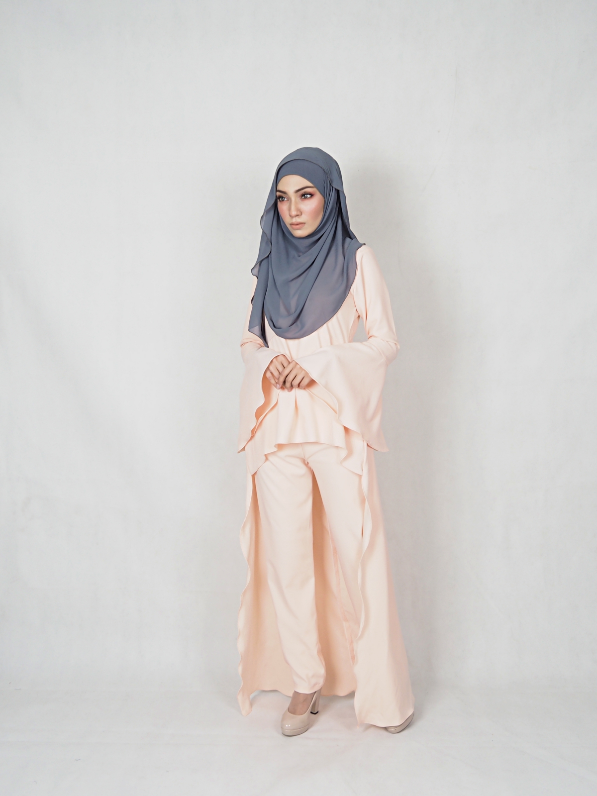 SW4845 Blouse & Pant (Plus Size) Peach