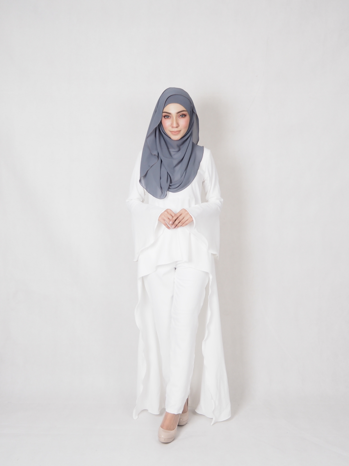 SW4845 Blouse & Pant (Plus Size) White