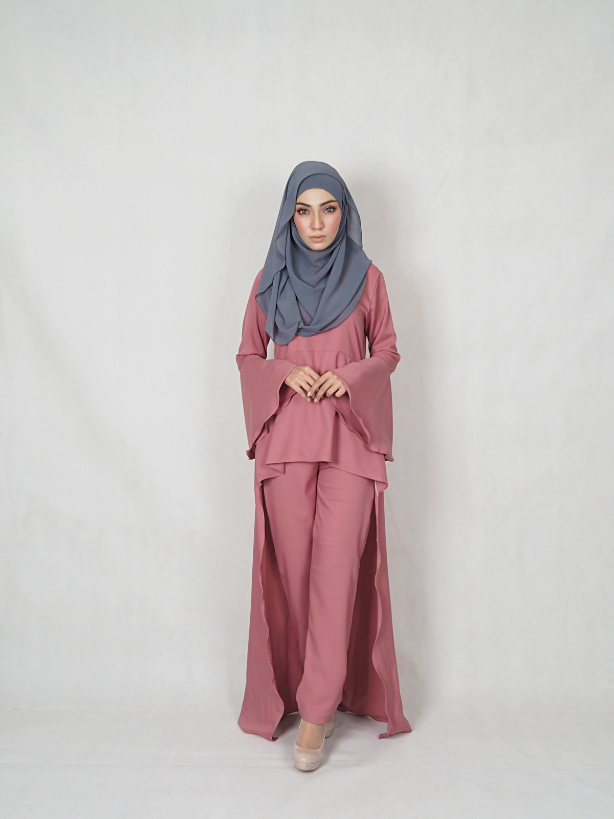 SW4846 Blouse & Pant (Plus Size) Dusty Pink