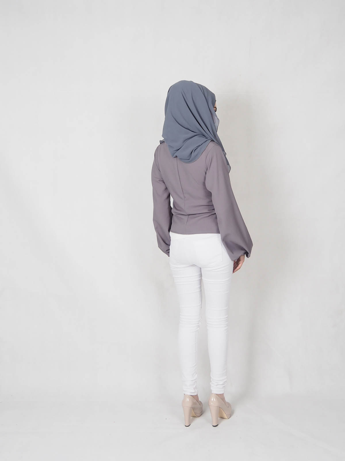 SW4847 Stylish Blouse (Plus Size) Grey