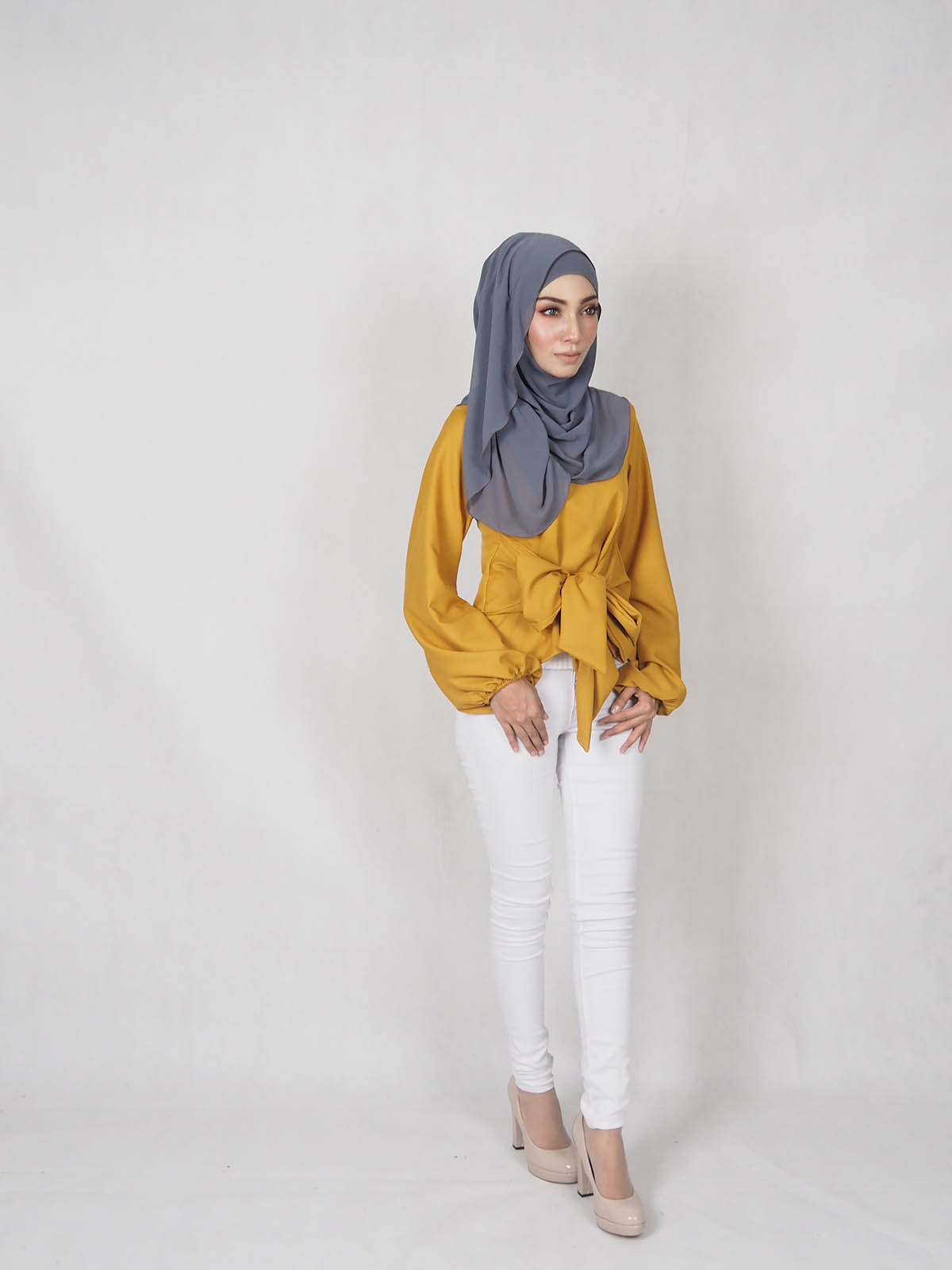 SW4847 Stylish Blouse (Plus Size) Mustard