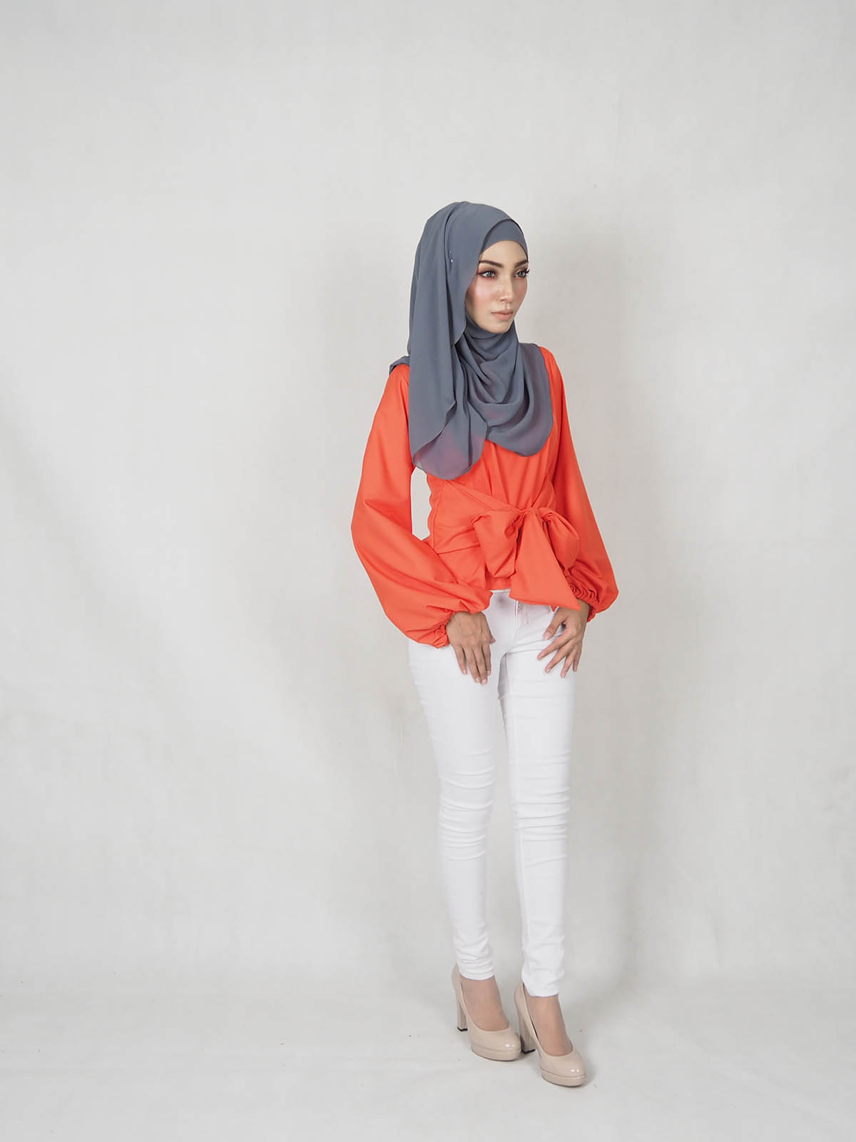 SW4847 Stylish Blouse (Plus Size) Orange