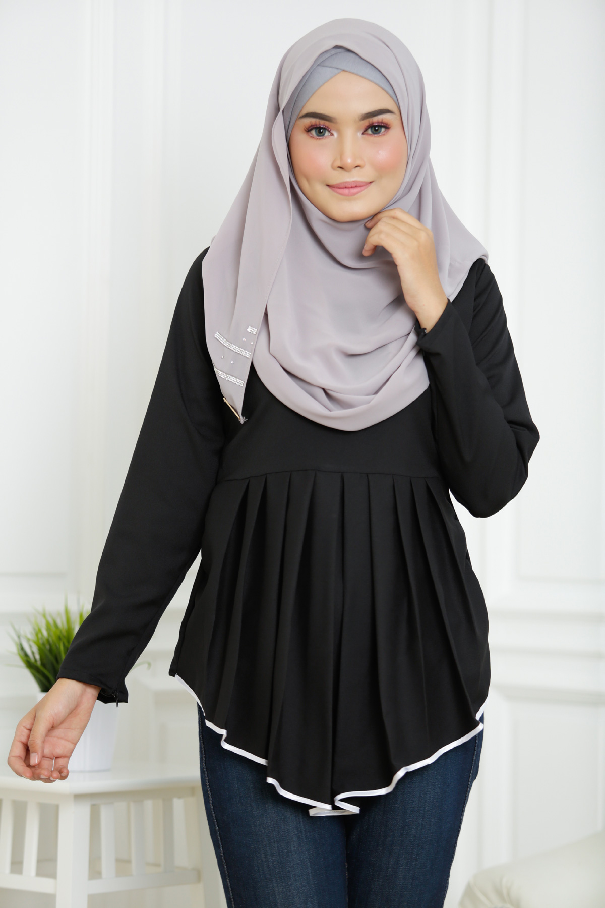 SW4848 Stylish Blouse Black