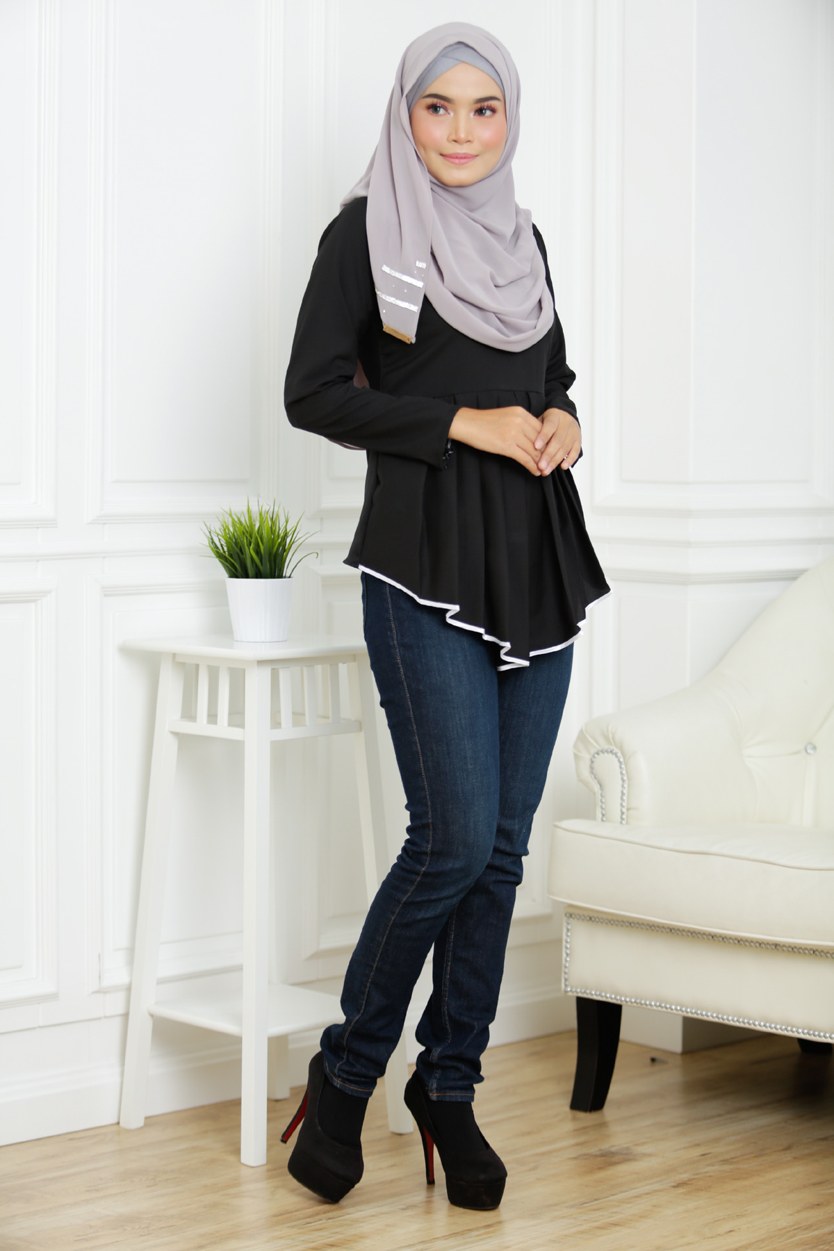 SW4848 Stylish Blouse Black