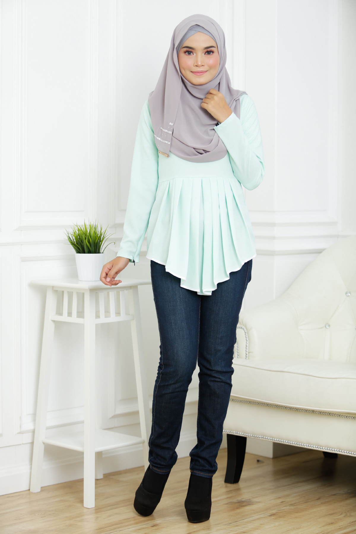 SW4849 Fashion Blouse (Plus Size) Green