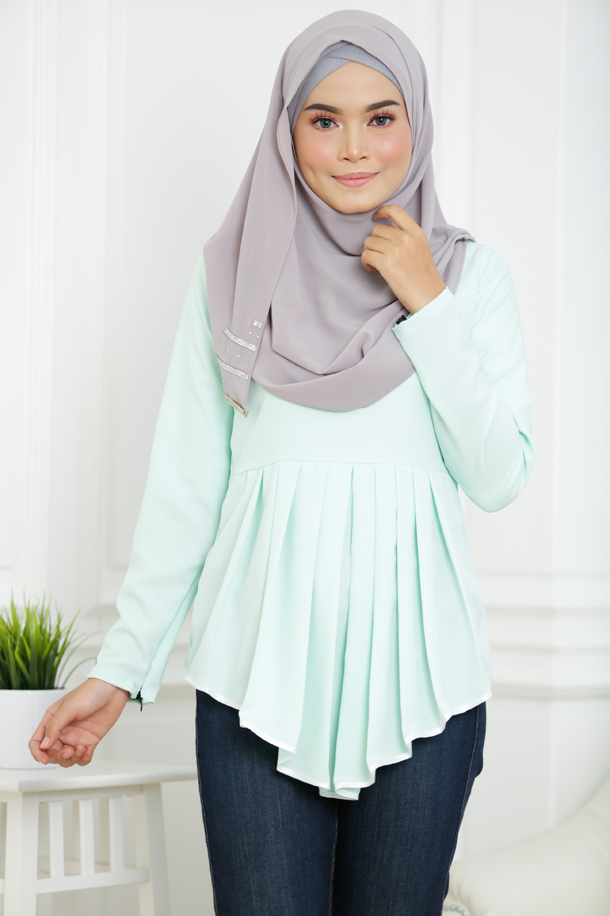 SW4849 Fashion Blouse (Plus Size) Green