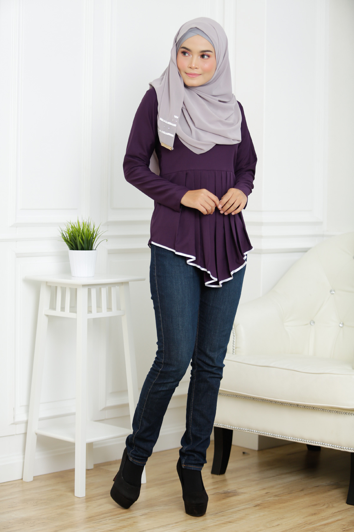 SW4849 Fashion Blouse (Plus Size) Purple