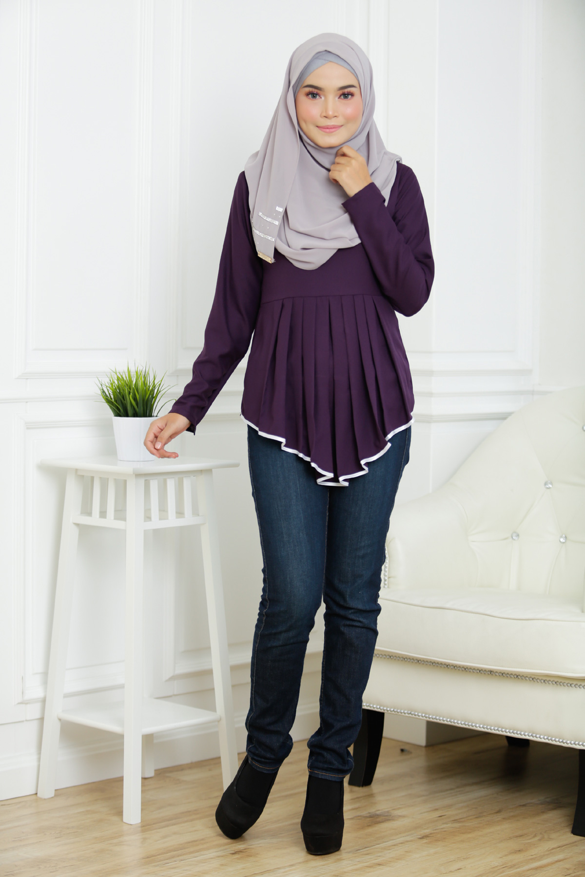 SW4849 Fashion Blouse (Plus Size) Purple
