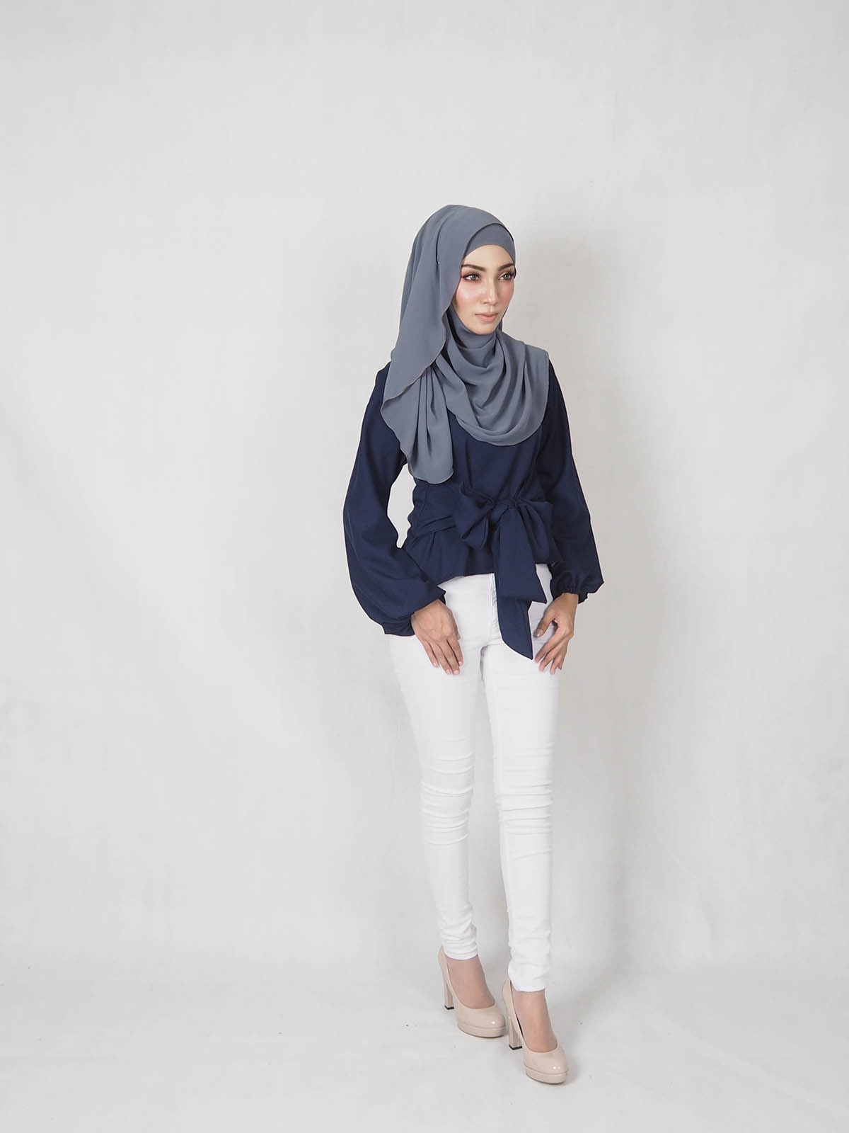 SW4851 Fashion Blouse (Plus Size) Navy