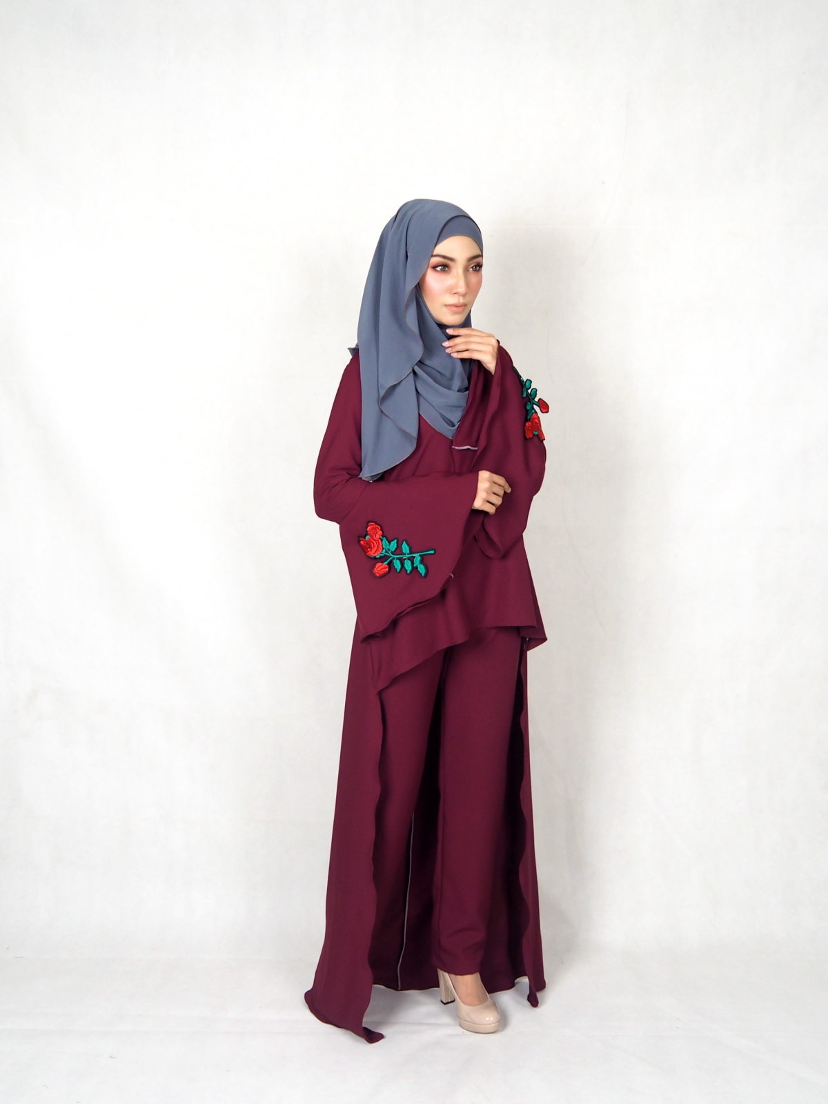 SW4853 Blouse & Pant (Plus Size) Maroon